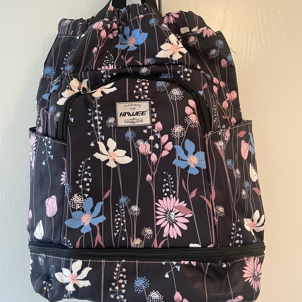New Black Floral Women's Backpack